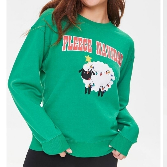 *LAST CHANCE* 2/$20 Forever 21 Fleeece Navidad Holiday Sweatshirt S - Picture 2 of 10